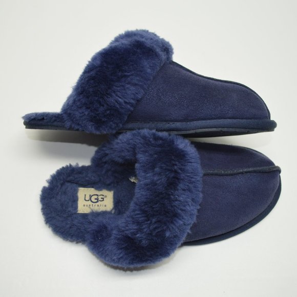 UGG Shoes - UGG Navy Blue Cozy Soft Suede Comfort Slippers 7